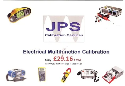 Calibration Service Electrical Multifunction Fluke Megger Metrel Testers JPSCAL • £48