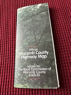 Huge Wall Road Highway Map Macomb County Michigan 2000-01 Approximately 36 X 48 • $14.99