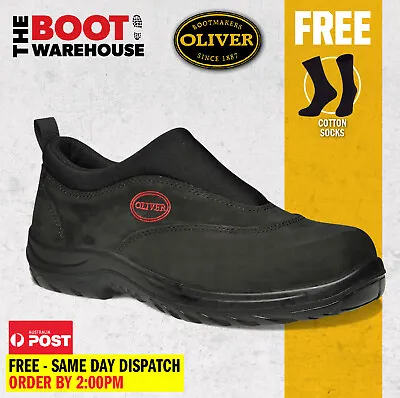 Oliver Work Boots 34610. Steel Toe Safety. Black Slip-On Sports Shoe. BRAND NEW! • $153.95