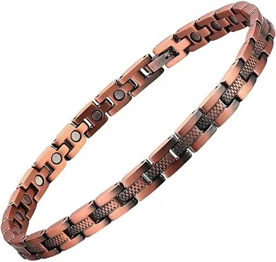 For Women Mens Pure Copper Ankle Bracelet Rose Gold Copper Magnetic Chain Gift • $24.86