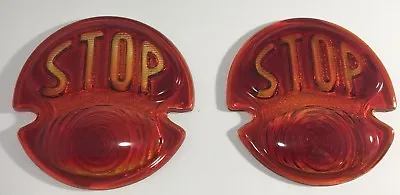 Pair Glass Stop Lens For Ford Model A Duolamp Tail Light 1928-1931 • $25.99