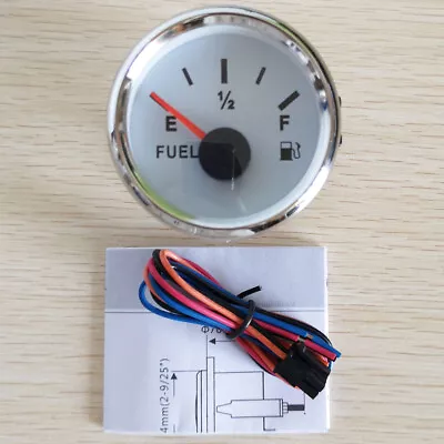 52MM White Gas Fuel Level Gauge 0-30ohms For Car Truck Marine Motorcycle Red Led • $21.04