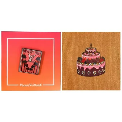 ⚡RARE⚡ LOUIS VUITTON X Beverly Hills Sunset Pin & Cake Pin *NEW & AUTHENTIC* • $220