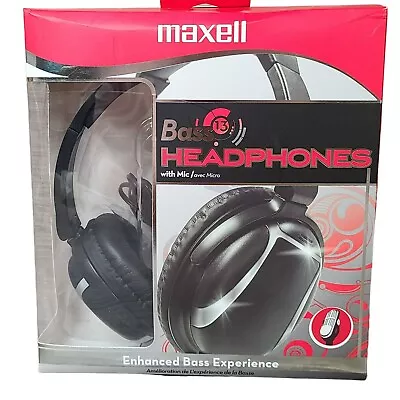 Maxell Bass 13 Heavy Bass Headphones Built In Mic Microphone Hands Free Calling • $19.60