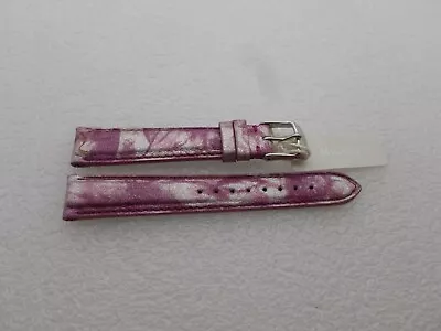 Genuine Michele 16mm Floral Pink Genuine Leather  Watch Band Strap NEW • $24.77