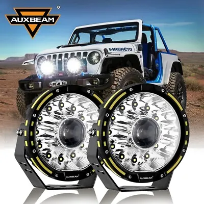 AUXBEAM 7inch 360PRO LED Driving Fog Spot Lights Round Offroad Truck SUV ATV 4X4 • $312.98