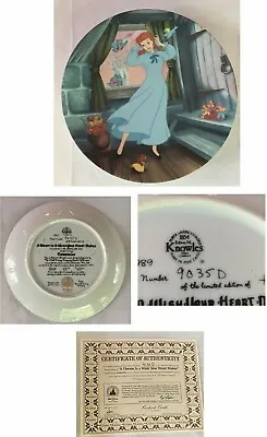DISNEY Cinderella Collectible Plate A Dream Is A Wish Your Heart Makes NEW • $24.88