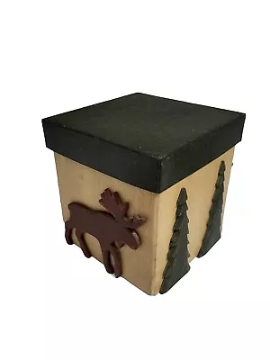 Rustic Box Moose And Tree Decor Cabin Cottage Core • $16