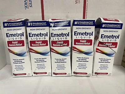 Lot Of 5 4oz Emetrol Rapid Nausea Relief Non-Drowsy Cherry Flavor Exp:03/2025 • $44.95