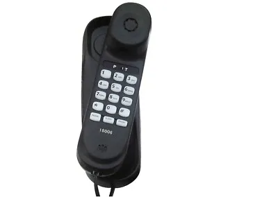 TEL UK SLIM CORDED TELEPHONE VIENNA - Black 18006B Wall Mountable • £10.99