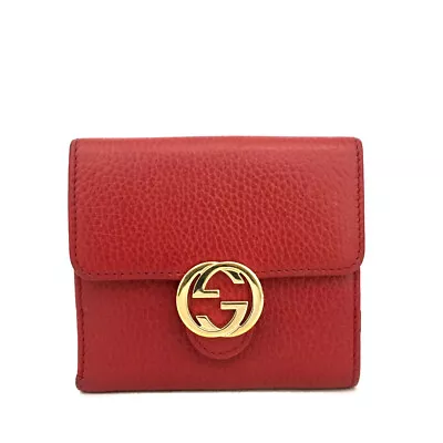 GUCCI Interlocking G Leather Bifold Wallet/4X1009 • $65