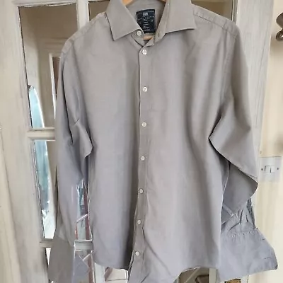 £0.99 • Buy Hawes & Curtis Warwick Cotton Mens Shirt Long Slve Size 16  - Grey Herringbone
