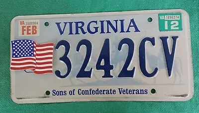 Sons Of Confederate Veterans Virginia Civil War License Plate Tag Single • $180