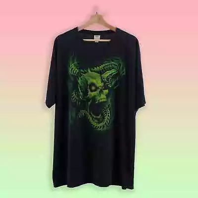 Vintage T-Shirt - 90s Skull & Snake Tee - Retro Graphic T Shirt - 2XL • $29