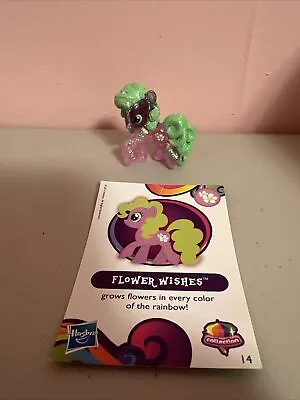 My Little Pony Blind Bag Wave 10 2  Pink  Glitter Flower Wishes Figure & Card • $1