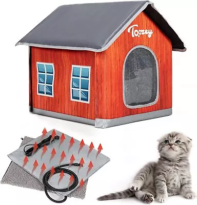 Heated Cat House For Winter Indoor/Outdoor Weatherproof Cat House With He • $71.99