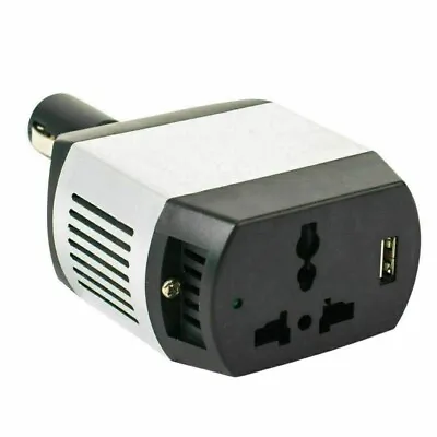 2 X Car & Van Travel 12v Socket To USB 2 & 3 Pin Plug Power Inverter Adapter • £8.99