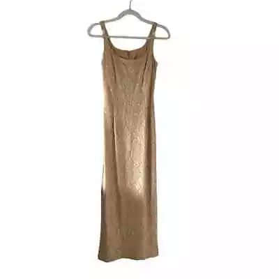 Bari Jay Women's Formal Vintage Gold Sequin Dress Size 7/8 • $65