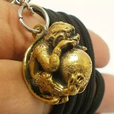 Lord Hanuman Monkey Magic Ball Muay Thai Amulet Life Protection Pendant Necklace • $57.27