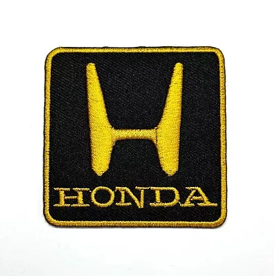 Embroidered Patch - Honda - NEW - Iron-on/Sew-on - Black & Gold • $5.75