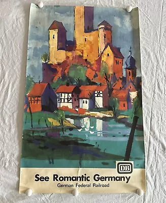 Original German Railway Vintage Poster DB 1963 24x39 Hans Schmandt Romantic WER • $221.25