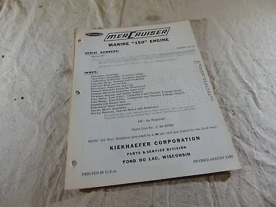 MerCruiser Marine Engine 150 Parts Catalog Manual August 1965 DEALER OEM • $6.03