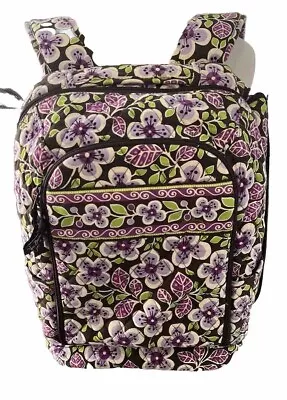 Vera Bradley Retired Plum Petals Backpack With Laptop Protector Pocket • $45