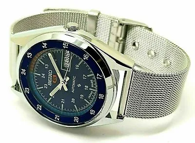 £38.39 • Buy Seiko 5 Automatic Men's Steel Blue Dial Day/date Vintage Japan Made Watch Run