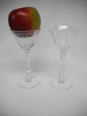 Two Vintage CAMBRIDGE GLASS ROSE POINT LIQUOR/COCKTAIL STEMS-6-1/8 -EXC. • $22.99