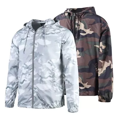 Beautiful Giant Men's Hooded Lightweight Windbreaker Outdoor Jacket Camo • $22.94