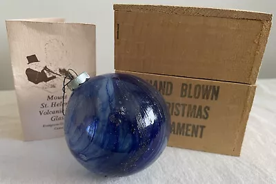 Mount St. Helens Hand Blown Glass Ornament In Original Wood Box • $23.67