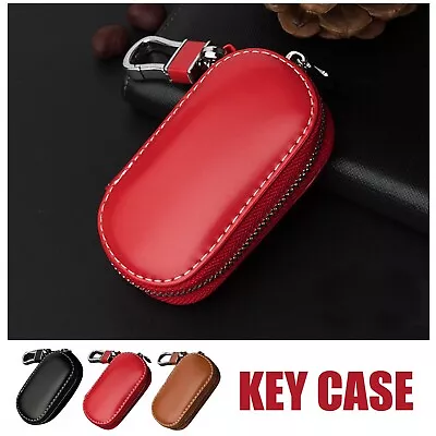 Leather Universal Car Remote Key Fob Chain Zipper Wallet Holder Bags Case Cover • $6.48