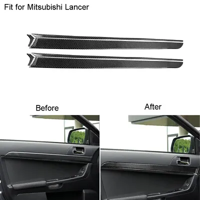 6Pcs Carbon Fiber Interior Door Panel Cover Trim For Mitsubishi Lancer 2008-2015 • $37.89