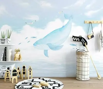 3D Cartoon Whale 37745NA Wallpaper Wall Murals Removable Wallpaper Fay • $12.39