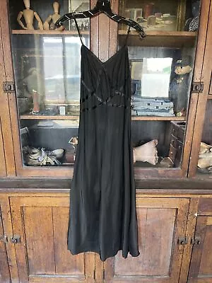 Vintage 1940’s Rayon Black Slip Dress Lingerie Dwalyne  • $9.99