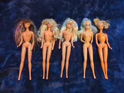 1990s Sparkly/ Glitter Hair Barbies Lot Of 5 • $30