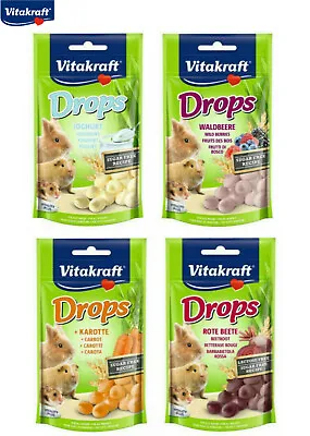 £3.69 • Buy Vitakraft Small Animal Treat Drops Rabbit Guinea Pig Hamster Drops 4 Flavours
