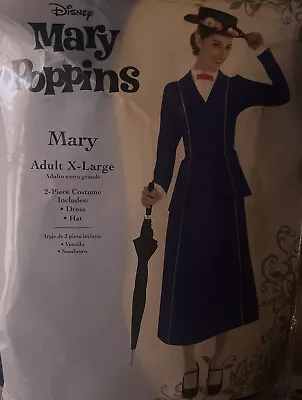 NEW Disney MARY POPPINS Halloween Dress Costume ADULT X-Large XL 14-16 NO HAT! • $44.99