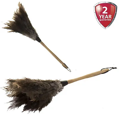 £7.99 • Buy Duster Brush Real Ostrich Feather Super Soft Quality Natural Wooden Handle