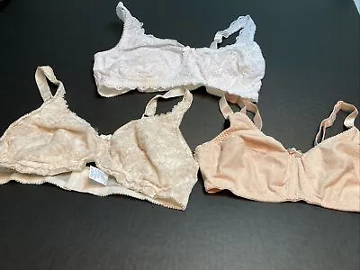 Classique New! Lot Of3!! #762 764 771 Mastectomy Bra 36D Nude Color White Gold • $25