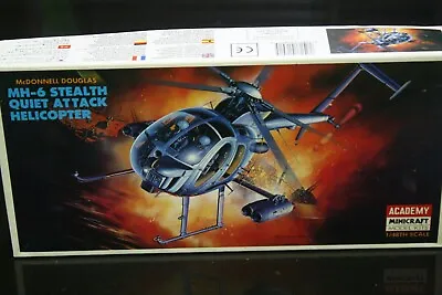 $7.99 • Buy 1/48 Academy McDonnell Douglas MH-6 Stealth Quiet Attack Helicopter VINTAG Model