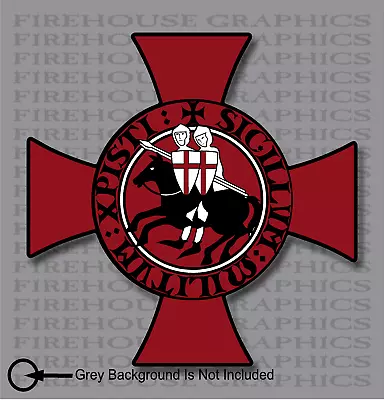 Knights Templar Seal Catholic Christian Mason Cross Sticker Decal • $16.99