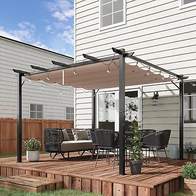 3x3(m) Pergola Gazebo Awning Canopy Garden Sun Shade Shelter Aluminium • £239.99