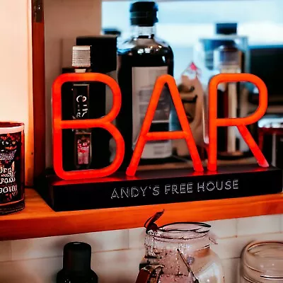 Neon BAR Sign | Custom BAR LED Light Cocktail Drinks Bar | Man Cave Decor Gift • £14.99