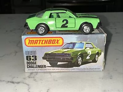 Vintage 1981 Nos Matchbox #63 Dodge Challenger W/ Oem Box Made In Hong Kong • $28.99