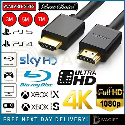 £5.99 • Buy Premium 4k Hdmi Cable 2.0 High Speed Gold Plated Lead 2160p 3d Hdtv Ultra Uhd