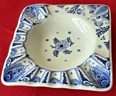 Vintage Delfts - Holland - Hand Painted Ashtray - Blue & White - Signed - Rare! • $14.95