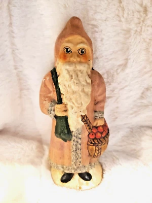 $78 • Buy GORHAM VAILLANCOURT FOLK ART 1987 FATHER CHRISTMAS With ROSE COAT  ITEM# VFAC-6