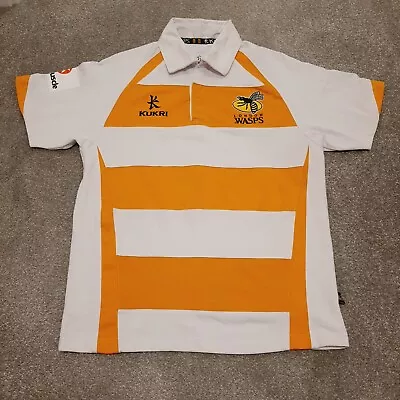 London Wasps 2012/13 Kukri Rugby White Yellow Supporters Shirt  Jersey Sz Mens S • £11.49