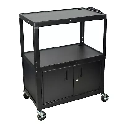 Luxor 42 Adjustable Height Large Steel A/v Cart With Cabinet • $409.73